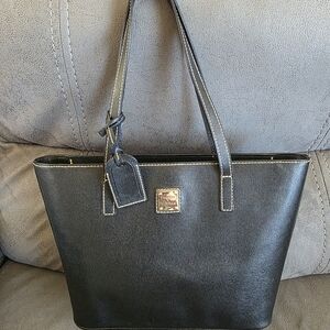 Black Leather Tote Bag